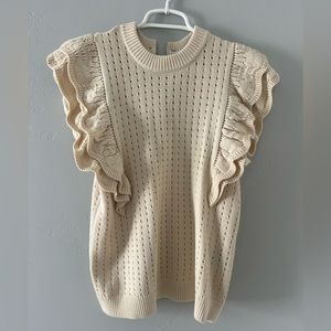 Who What Wear Sweater Tank Top. Color, Cream. Size Large